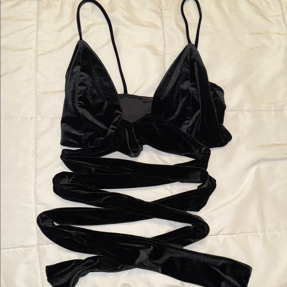 Black Velvet Strappy Top
